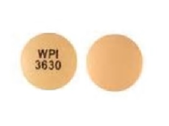 Pill WPI 3630 Yellow Round is Hydromorphone Hydrochloride Extended-Release