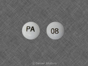 Pill 08 PA White Round is Hydroxyzine Hydrochloride