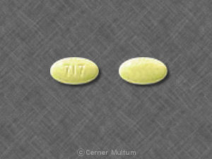 Pill 717 Yellow Elliptical/Oval is Hyzaar