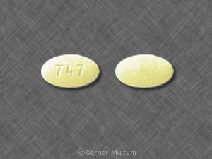 Pill 747 Yellow Oval is Hyzaar