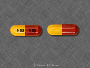Pill 54 758 54 758 Orange & Yellow Capsule-shape is Imipramine Pamoate