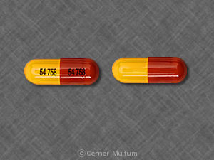 Pill 54 758 54 758 Orange & Yellow Capsule/Oblong is Imipramine Pamoate