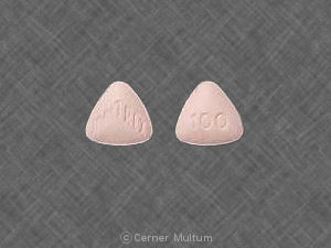 Pill IMITREX 100 Pink Three-sided is Imitrex