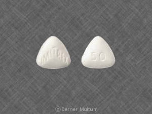 Pill IMITREX 50 White Three-sided is Imitrex
