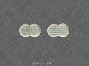 Pill IMU RAN 50 Yellow Figure eight-shape is Imuran