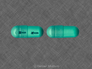 Pill Z 4029 Z 4029 Green Capsule/Oblong is Indomethacin