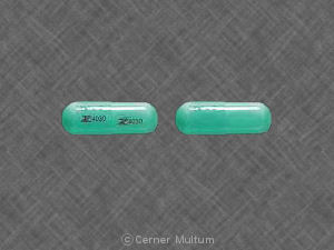 Pill Z 4030 Z 4030 Green Capsule/Oblong is Indomethacin