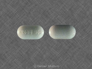 Pill K-DUR 10 White Oval is K-Dur 10