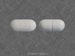 Pill K-DUR 20 White Oval is K-Dur 20