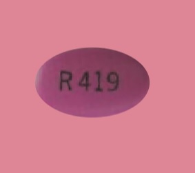 Pill R419 Purple Oval is Lamotrigine Extended-Release