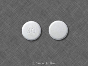 Pill 30 White Round is Lansoprazole (Orally Disintegrating)