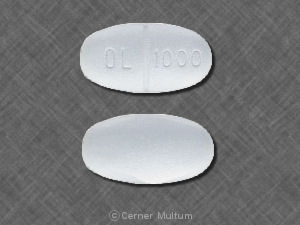 Pill OL 1000 White Oval is Levetiracetam