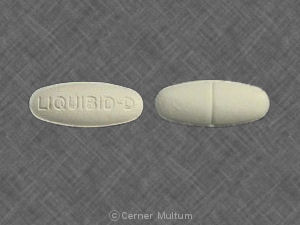 Pill LIQUIBID-D White Elliptical/Oval is Liquibid-D