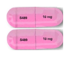 Pill S489 10 mg Pink Capsule/Oblong is Vyvanse