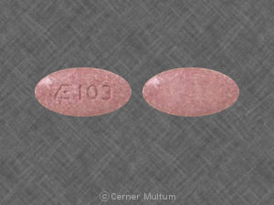 Pill E 103 Pink Oval is Lisinopril