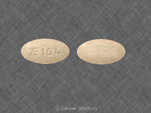 Pill E 104 Yellow Elliptical/Oval is Lisinopril