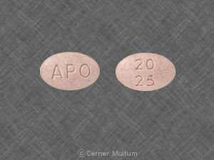 Hydrochlorothiazide and lisinopril 25 mg / 20 mg APO 20 25