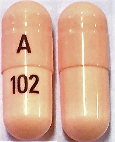 Pill A102 Pink Capsule-shape is Lithium Carbonate