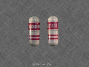 Pill LODINE 300 Gray Capsule/Oblong is Lodine