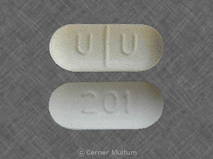 Pill 201 U U is Lorcet Plus 650 mg / 7.5 mg