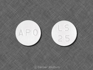 Pill APO LS 25 White Round is Losartan Potassium