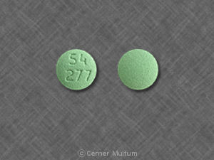 Pill 54 277 Green Round is Losartan Potassium