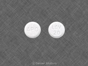 Pill APO LOV 20 White Round is Lovastatin