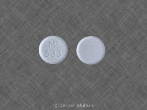 Pill MP 533 Blue Round is Lovastatin