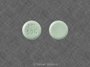 Pill MP 534 Green Round is Lovastatin