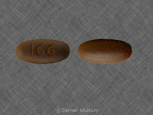Pill 166 Brown Elliptical/Oval is Mandelamine