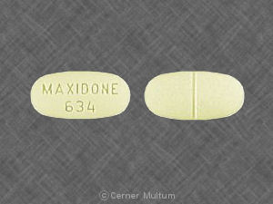 Pill MAXIDONE 634 Yellow Oval is Maxidone