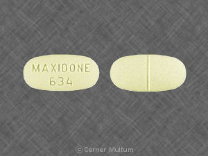 Pill MAXIDONE 634 is Maxidone 750 mg / 10 mg