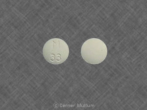 Pill M 33 White Round is Mebaral