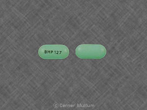 Pill BMP 127 Green Elliptical/Oval is Menest
