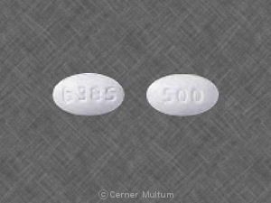 Pill b385 500 White Oval is Metformin Hydrochloride