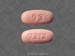 Pill 93 7212 Red Elliptical/Oval is Metformin Hydrochloride Extended Release