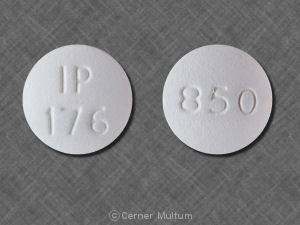 Pill IP 176 850 White Round is Metformin Hydrochloride