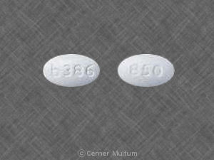 Pill b386 850 White Oval is Metformin Hydrochloride