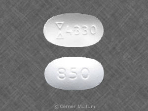 Pill Logo 4330 850 White Oval is Metformin Hydrochloride