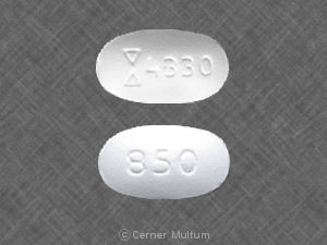 Metformin hydrochloride 850 mg Logo 4330 850