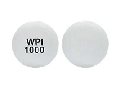 Pill WPI 1000 White Round is Metformin Hydrochloride Extended-Release