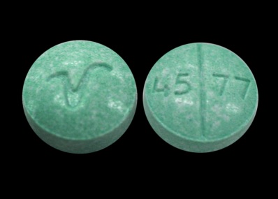 Pill V 4577 Green Round is Methylphenidate Hydrochloride.