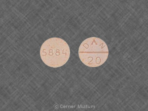 Methylphenidate hydrochloride 20 mg 5884 DAN 20