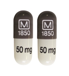 Pill M 1850 50 mg White Capsule/Oblong is Methylphenidate Hydrochloride Extended-Release