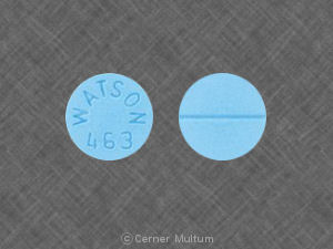 Pill WATSON 463 Blue Round is Metoprolol Tartrate