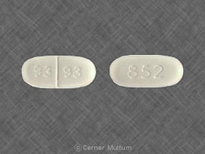 Pill 93 93 852 White Elliptical/Oval is Metronidazole