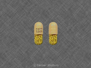 Pill 59911 5869 Yellow Capsule-shape is Minocycline Hydrochloride
