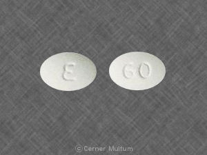 Pill 60 E White Elliptical/Oval is Morphine Sulfate Extended-Release