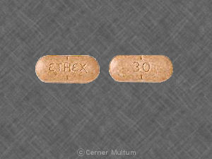 Pill 30 ETHEX Brown Capsule/Oblong is Morphine Sulfate