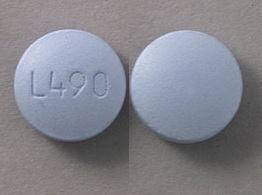 Pill L490 Blue Round is Naproxen Sodium